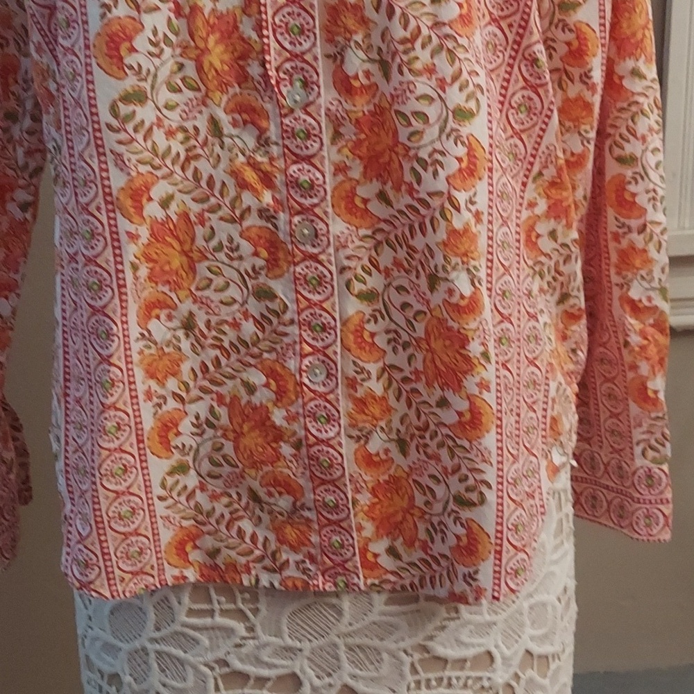 LUCKY BRAND Womens Floral Button-Down Long Sleeve Top - Picture 3 of 13